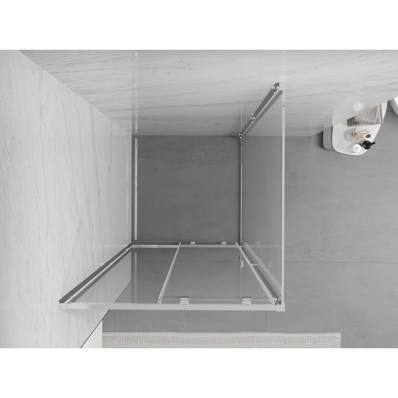 Mexen Exo плъзгаща се душ кабина 100 x 100 см, прозрачна, хром - 8151-100-100-01-00