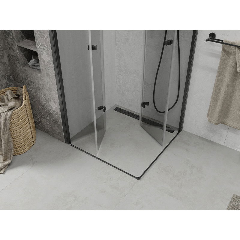 Mexen Lima Duo сгъваема душ кабина 90 x 90 см, прозрачна, черна - 856-090-090-70-00-02