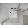 Mexen Lima Duo сгъваема душ кабина 80 x 80 см, прозрачна, черна + корито Flat