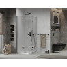 Mexen Lima Duo сгъваема душ кабина 80 x 80 см, прозрачна, черна + корито Flat