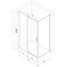 Mexen Exo-R душ кабина с отваряща се врата 120 x 70 см, прозрачна, черна