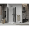 Mexen Lima Сгъваема душ кабина Duo 100 x 100 см, прозрачна, черна + Flat поддушово