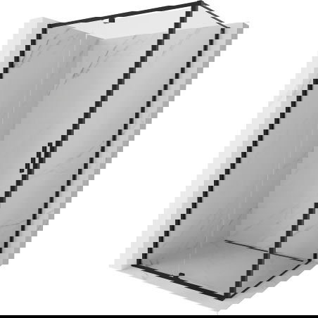 Mexen Exo шарнирна душ кабина 155 x 70 см, прозрачна, черна - 819-155-070-70-00