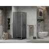 Mexen Lima сгъваема душ кабина 80 x 80 см, графит, хром + поддушово корито Flat,