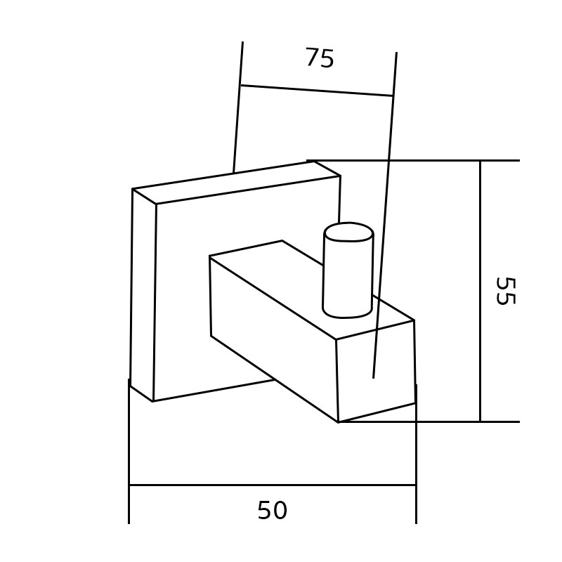 Mexen кука за кърпа, черна - 7020635-70