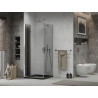 Mexen Lima сгъваема душ кабина 90 x 90 см, графит, хром + поддушово корито Flat,
