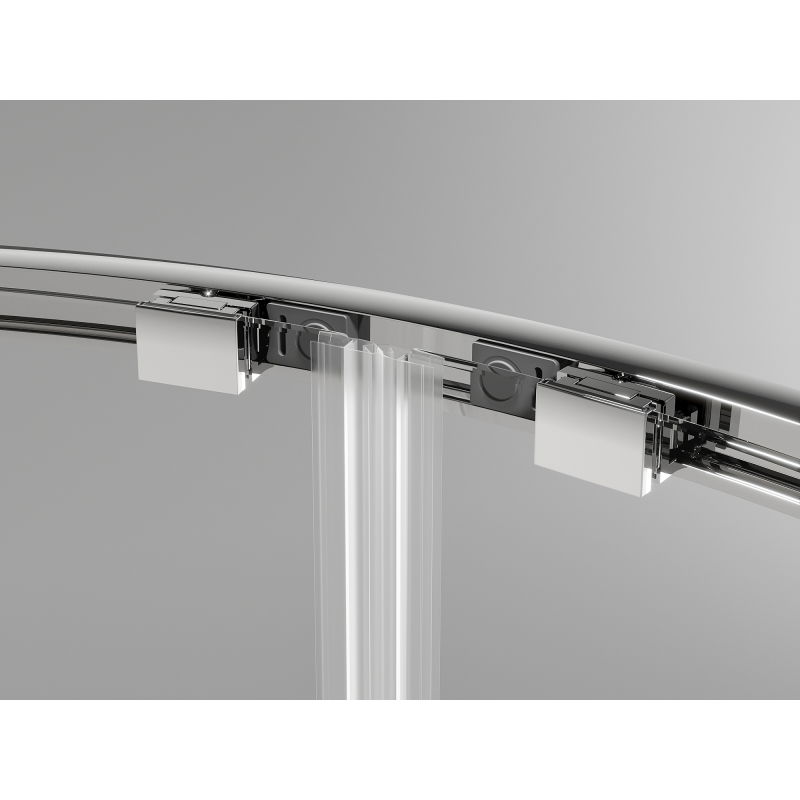 Mexen Exo полукръгла асиметрична плъзгаща се душ кабина 90 x 80 см, прозрачна, хром - 8132-090-080-01-00