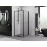 Mexen Exo-R отваряща се душ кабина 100 x 100 см, прозрачна, черна - 819-100-100-70-00
