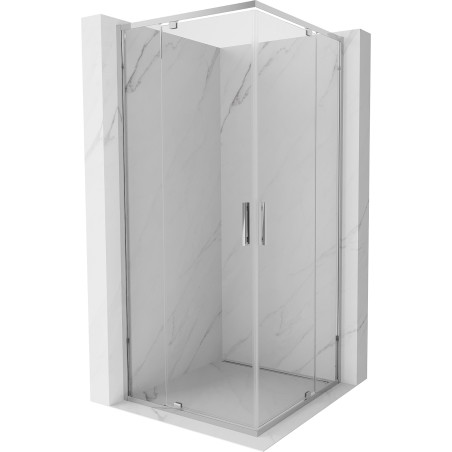 Mexen Exo-R Duo квадратна душ кабина с въртяща се врата 90 x 90 см, прозрачна,