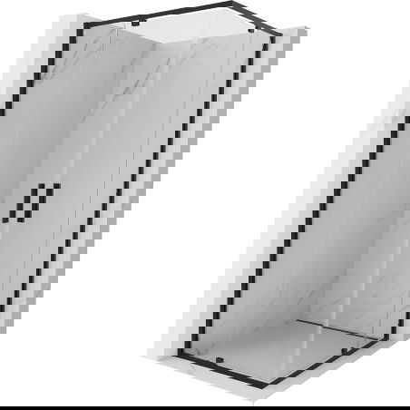 Mexen Exo квадратна душ кабина с врата 70 x 70 см, прозрачна, черна - 8110-070-070-70-00