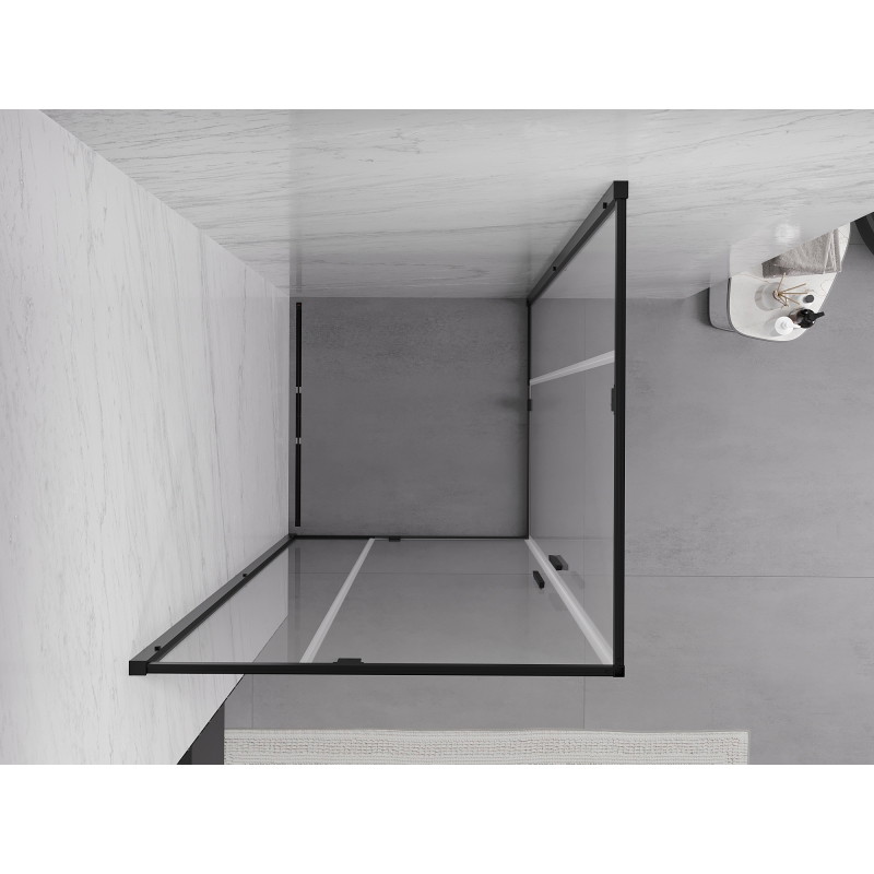 Mexen Exo-R Duo квадратна душ кабина с врати 70 x 70 см, прозрачна, черна