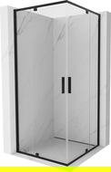 Душ кабина Mexen Exo квадратна 80 x 80 см, прозрачна, черна - 8110-080-080-70-00