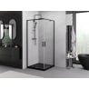 Душ кабина Mexen Exo квадратна 80 x 80 см, прозрачна, черна - 8110-080-080-70-00