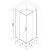 Mexen Exo-R Duo квадратна душ кабина с отваряеми врати 100 x 100 см, прозрачна,
