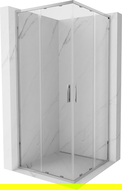 Квадратна плъзгаща се душ кабина Mexen Exo 70 x 70 см, прозрачна, хром - 8111-070-070-01-00