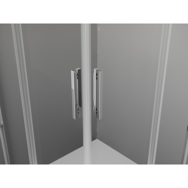 Mexen Exo-S Duo квадратна плъзгаща душ кабина 70 x 70 см, прозрачна, хром
