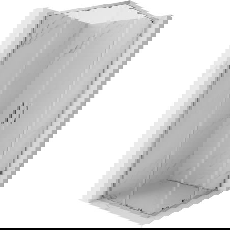 Mexen Exo квадратна плъзгаща душ кабина 80 x 80 см, прозрачна, хром - 8111-080-080-01-00
