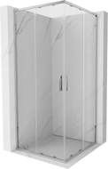 Mexen Exo-S Duo квадратна плъзгаща душ кабина 80 x 80 см, прозрачна, хром