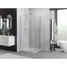 Mexen Exo-S Duo квадратна плъзгаща се душ кабина 100 x 100 см, прозрачна, хром