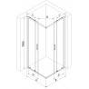 Mexen Exo-S Duo Квадратна плъзгаща се душ кабина 70 x 70 см, прозрачна, черна