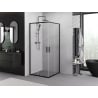 Mexen Exo квадратна плъзгаща се душ кабина 80 x 80 cm, прозрачна, черна - 8111-080-080-70-00