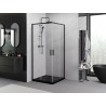 Mexen Exo-S Duo Квадратна плъзгаща душ кабина 80 x 80 см, прозрачна, черна