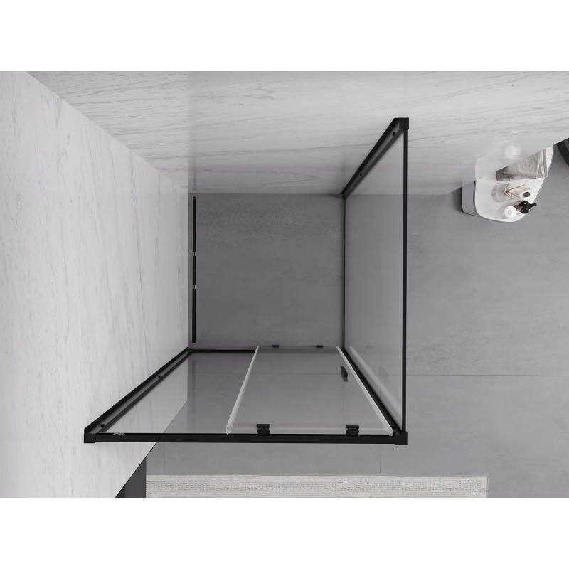 Mexen Exo-S плъзгаща душ кабина 90 x 90 см, прозрачна, черна - 8151-090-090-70-00