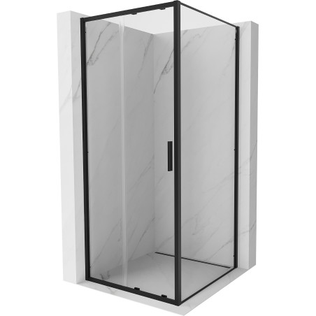 Mexen Exo-S плъзгаща се душ кабина 100 x 100 cm, прозрачна, черна - 8151-100-100-70-00