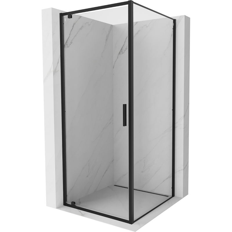 Mexen Exo отваряща се душ кабина 70 x 70 см, прозрачна, черна - 8181-070-070-70-00