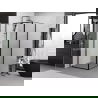 Mexen Exo отваряща се душ кабина 70 x 70 см, прозрачна, черна - 8181-070-070-70-00