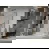Mexen Лима сгъваема душ кабина 70 x 110 см, прозрачна, черна + Flat поддушник, бял - 856-070-110-70-00-4010B