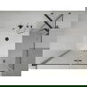 Mexen Лима сгъваема душ кабина 70 x 110 см, прозрачна, черна + Flat поддушник, бял - 856-070-110-70-00-4010B