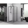 Mexen Exo кабина за душ с отваряема врата 90 x 90 см, прозрачна, черна - 8181-090-090-70-00