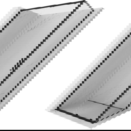 Mexen Exo плъзгаща се душ кабина 155 x 70 см, прозрачна, черна - 8151-155-070-70-00