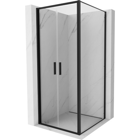 Mexen Exo-B Duo отваряща се душ кабина 80 x 80 см, прозрачна, черна - 814-080-080-70-00