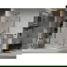 Mexen Lima сгъваема душ кабина 80 x 80 см, прозрачна, черна + поддушово корито Flat, бял - 856-080-080-70-00-4010B