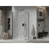 Mexen Lima Сгъваем душ кабина 80 x 90 см, прозрачна, черна + тарелка Flat, бяла