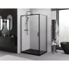 Mexen Exo кабина за душ с отваряеми врати 85 x 100 см, прозрачна, черна - 8181-085-100-70-00