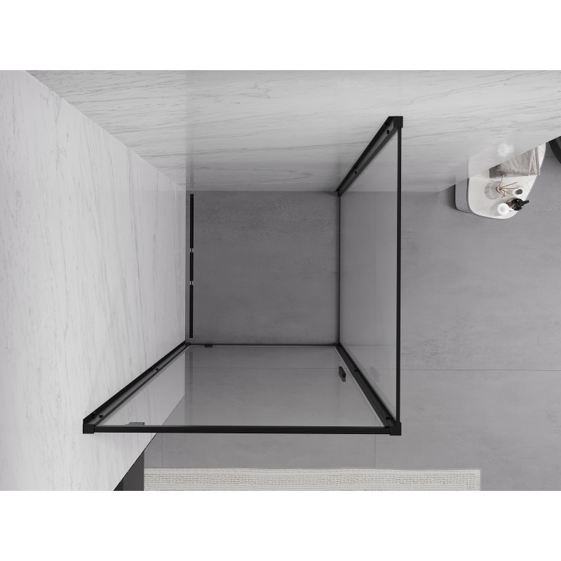 Mexen Exo-BR отваряща се душ кабина 95 x 95 см, прозрачна, черна - 8181-095-095-70-00
