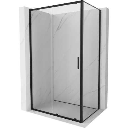 Mexen Exo-S плъзгаща се душ кабина 155 x 75 см, прозрачна, черна - 8151-155-075-70-00