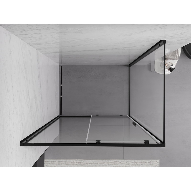 Mexen Exo-S плъзгаща се душ кабина 135 x 80 см, прозрачна, черна - 8151-135-080-70-00
