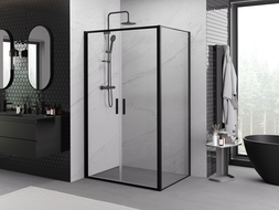 Mexen Exo сгъваема душ кабина 90 x 95 см, прозрачна, черна - 814-090-095-70-00