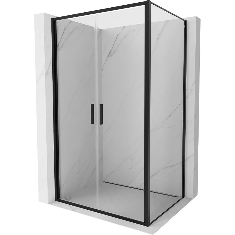 Mexen Exo душ кабина с отваряеми врати 80 x 70 см, прозрачна, черна - 814-080-070-70-00