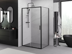 Mexen Exo плъзгаща се душ кабина 120 x 90 см, прозрачна, черна - 8151-120-090-70-00