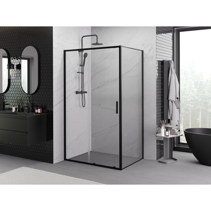 Mexen Exo-S плъзгаща се душ кабина 135 x 90 см, прозрачна, черна - 8151-135-090-70-00