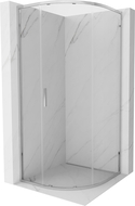 Mexen Exo полуокръгла плъзгаща се душ кабина 80 x 80 cm, прозрачна, хром - 8131-080-080-01-00