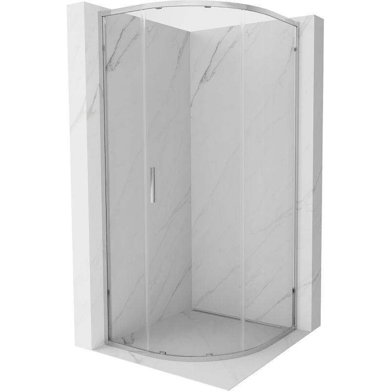 Mexen Exo полукръгла плъзгаща се душ кабина 70 x 70 cm, прозрачна, хром - 8131-070-070-01-00