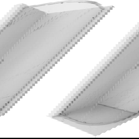 Mexen Exo полукръгла асиметрична душ кабина, плъзгаща се, 100 x 80 cm, прозрачна, хром - 8131-100-080-01-00