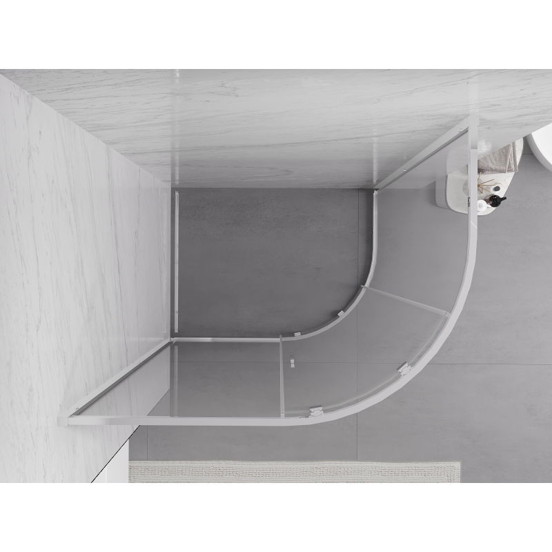 Mexen Exo полукръгла асиметрична плъзгаща се душ кабина 120 x 90 cm, прозрачна, хром - 8131-120-090-01-00