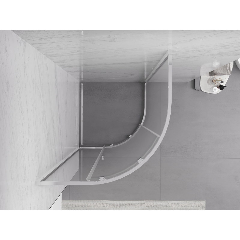 Mexen Exo-S полукръгла плъзгаща се душ кабина 100 x 100 см, прозрачна, хром